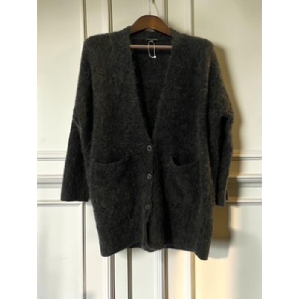 Eileen Fisher Mohair Wool Blend Oversized Cardigan Charcoal Gray XXS NWOT